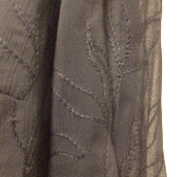 Womens Evan-Picone Button Up Embroidered Sheer Long Sleeve - Picture 3 of 7